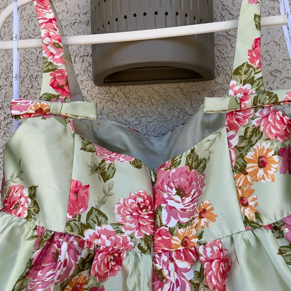 NWT Lulu’s Unbelievably Lovely Sage Floral Babydoll Empire Waist Mini Dress XL - Picture 10 of 12